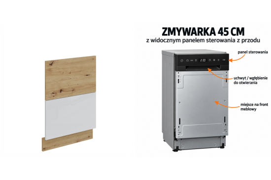 Front do zmywarki 45 z panelem na froncie ZM 570x446 - system ANETA